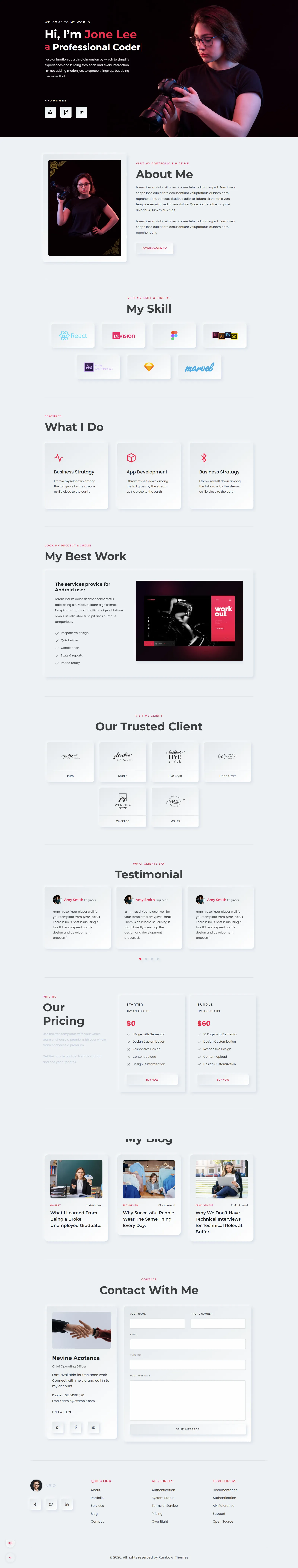Professional Coder – Developer Portfolio Template